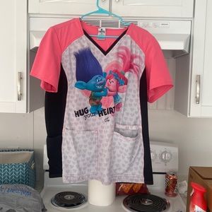 XL Trolls Scrub top